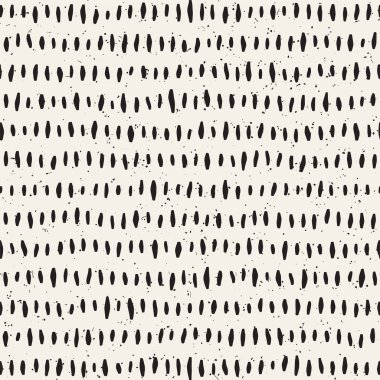 El ile Dikişsiz desen fırça darbeleriyle çizilmiş. Doodle grunge illüstrasyon mürekkep. Geometrik tek renkli vektör desen.