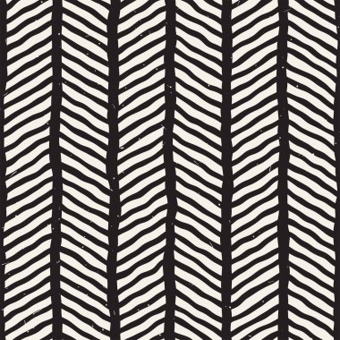 El ile Dikişsiz desen fırça darbeleriyle çizilmiş. Doodle grunge illüstrasyon mürekkep. Geometrik tek renkli vektör desen.