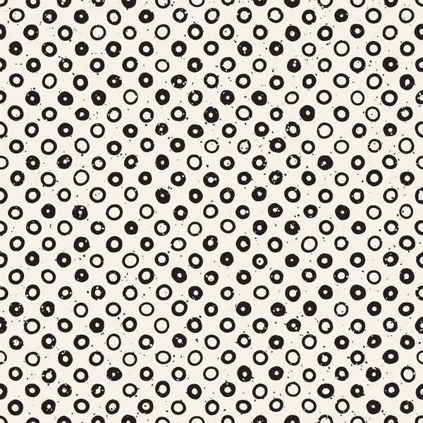 Handgetekende Zwarte Witte Inkt Abstracte Naadloze Patroon Vector Stijlvolle Grunge — Stockvector