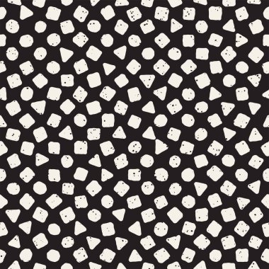 Elle çizilmiş siyah beyaz mürekkep soyut, pürüzsüz desen. Vektör stili grunge dokusu. Tek renkli geometrik dağınık şekiller boya fırça çizgileri
