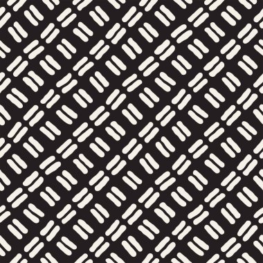 El ile Seamless Modeli hatları çizilmiş. Arka plan serbest fırça darbeleriyle. Siyah ve beyaz doku. Kağıt ambalaj için süsleme.