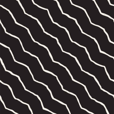 El ile Dikişsiz desen fırça darbeleriyle çizilmiş. Doodle grunge illüstrasyon mürekkep. Geometrik tek renkli vektör desen.