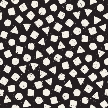 Elle çizilmiş siyah beyaz mürekkep soyut, pürüzsüz desen. Vektör stili grunge dokusu. Tek renkli geometrik dağınık şekiller boya fırça çizgileri