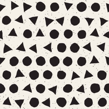 Elle çizilmiş siyah beyaz mürekkep soyut, pürüzsüz desen. Vektör stili grunge dokusu. Tek renkli geometrik dağınık şekiller boya fırça çizgileri
