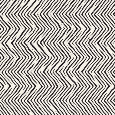 El ile Dikişsiz desen fırça darbeleriyle çizilmiş. Doodle grunge illüstrasyon mürekkep. Geometrik tek renkli vektör desen.