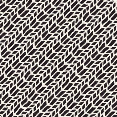 El ile Dikişsiz desen fırça darbeleriyle çizilmiş. Doodle grunge illüstrasyon mürekkep. Geometrik tek renkli vektör desen.