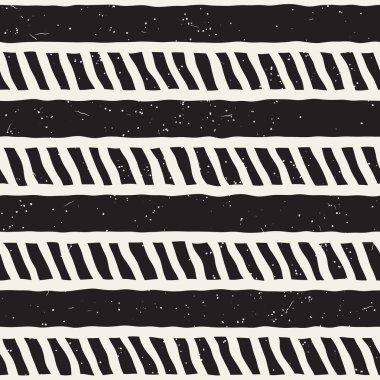 El ile Dikişsiz desen fırça darbeleriyle çizilmiş. Doodle grunge illüstrasyon mürekkep. Geometrik tek renkli vektör desen.