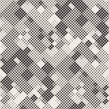 Modern şık noktalı resim doku. Rastgele boyut daireler ile sonsuz arka plan. Vektör Dikişsiz mozaik desen.