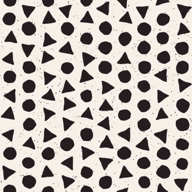 Elle çizilmiş siyah beyaz mürekkep soyut, pürüzsüz desen. Vektör stili grunge dokusu. Tek renkli geometrik dağınık şekiller boya fırça çizgileri