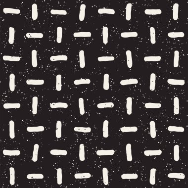 El ile Seamless Modeli hatları çizilmiş. Arka plan serbest fırça darbeleriyle. Siyah ve beyaz doku. Kağıt ambalaj için süsleme.