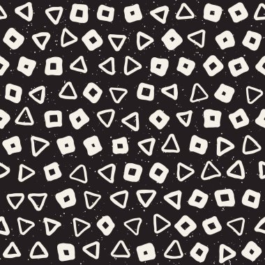 Elle çizilmiş siyah beyaz mürekkep soyut, pürüzsüz desen. Vektör stili grunge dokusu. Tek renkli geometrik dağınık şekiller boya fırça çizgileri