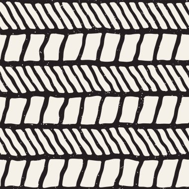 El ile Dikişsiz desen fırça darbeleriyle çizilmiş. Doodle grunge illüstrasyon mürekkep. Geometrik tek renkli vektör desen.