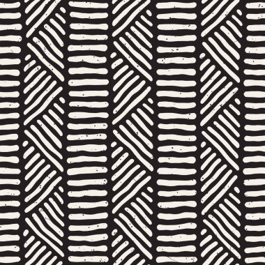 Elle çizilmiş stil etnik seamless modeli. Arka plan siyah ve beyaz fayans soyut geometrik çizgiler.