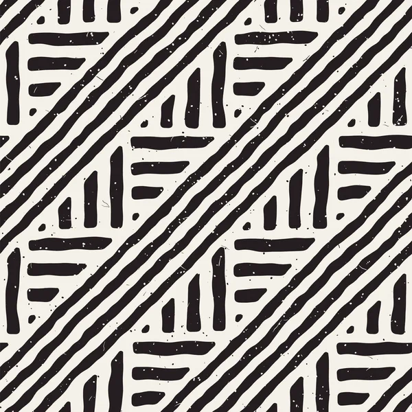 Elle çizilmiş stil etnik seamless modeli. Arka plan siyah ve beyaz fayans soyut geometrik çizgiler.