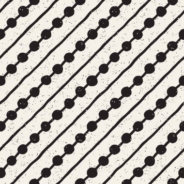 El ile Seamless Modeli hatları çizilmiş. Arka plan serbest fırça darbeleriyle. Siyah ve beyaz doku. Kağıt ambalaj için süsleme.