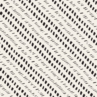 El ile Dikişsiz desen fırça darbeleriyle çizilmiş. Doodle grunge illüstrasyon mürekkep. Geometrik tek renkli vektör desen.