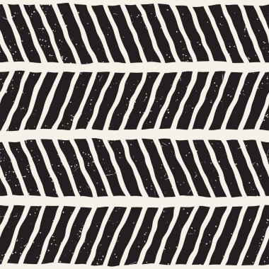 El ile Dikişsiz desen fırça darbeleriyle çizilmiş. Doodle grunge illüstrasyon mürekkep. Geometrik tek renkli vektör desen.