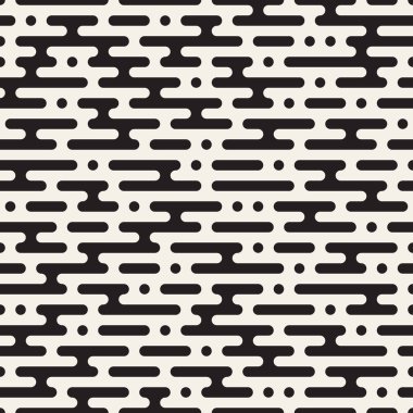 Vektör geometrik noktalar ile seamless modeli. Tek renkli rasgele hattı çizgileri. Yinelenen şık arka plan tasarım kontrast