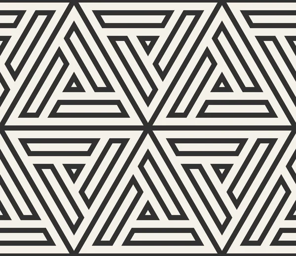 矢量无缝线图案 现代时尚的三角形纹理 从带区元素重复几何图块 — 图库矢量图片