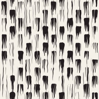 Vektör Dikişsiz desen fırça çizgileri ve vuruş. Siyah ve beyaz arka plan ile mürekkep satır öğeleri. El doku boyalı.
