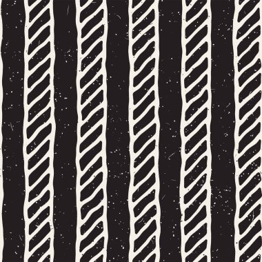 El ile Dikişsiz desen fırça darbeleriyle çizilmiş. Doodle grunge illüstrasyon mürekkep. Geometrik tek renkli vektör desen.