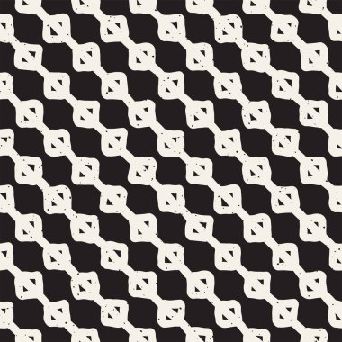 El ile Seamless Modeli hatları çizilmiş. Arka plan serbest fırça darbeleriyle. Siyah ve beyaz doku. Kağıt ambalaj için süsleme.