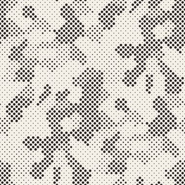 Modern şık noktalı resim doku. Rastgele boyut daireler ile sonsuz arka plan. Vektör Dikişsiz mozaik desen.