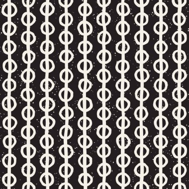 El çekilmiş siyah beyaz mürekkep soyut seamless modeli. Vektör şık grunge doku. Tek renkli geometrik shappes boya fırça satırları