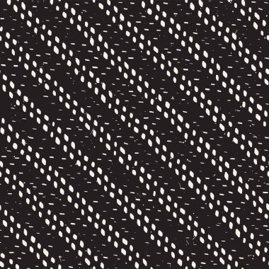 El ile Dikişsiz desen fırça darbeleriyle çizilmiş. Doodle grunge illüstrasyon mürekkep. Geometrik tek renkli vektör desen.