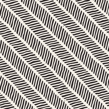 El ile Dikişsiz desen fırça darbeleriyle çizilmiş. Doodle grunge illüstrasyon mürekkep. Geometrik tek renkli vektör desen.