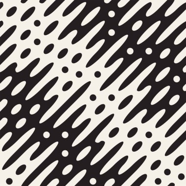 Vektör geometrik noktalar ile seamless modeli. Tek renkli rasgele hattı çizgileri. Yinelenen şık arka plan tasarım kontrast