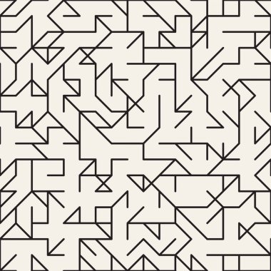 Elle çizilmiş stil soyut seamless modeli siyah beyaz. Retro serbest çentikli çizgiler doku.