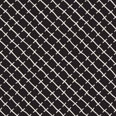 El ile Seamless Modeli hatları çizilmiş. Arka plan serbest fırça darbeleriyle. Siyah ve beyaz doku. Kağıt ambalaj için süsleme.