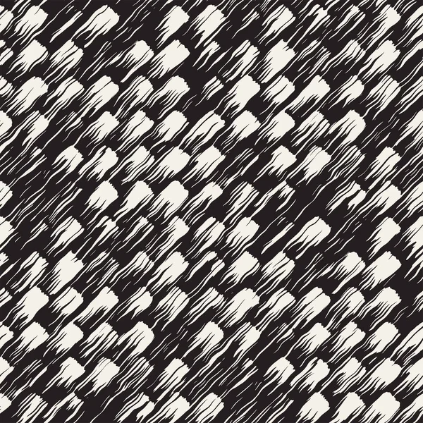 Vektor Nahtlose Muster Mit Pinselstreifen Und Strichen Schwarz Weißer Hintergrund — Stockvektor