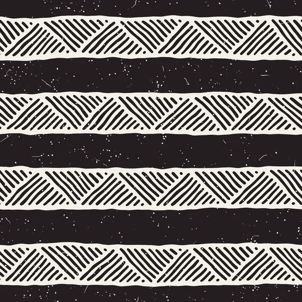Style Dessiné Main Motif Sans Couture Ethnique Lignes Géométriques Abstraites — Image vectorielle