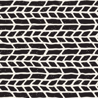 El ile Dikişsiz desen fırça darbeleriyle çizilmiş. Doodle grunge illüstrasyon mürekkep. Geometrik tek renkli vektör desen.