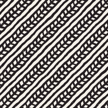 El ile Dikişsiz desen fırça darbeleriyle çizilmiş. Doodle grunge illüstrasyon mürekkep. Geometrik tek renkli vektör desen.