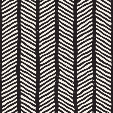 El ile Dikişsiz desen fırça darbeleriyle çizilmiş. Doodle grunge illüstrasyon mürekkep. Geometrik tek renkli vektör desen.