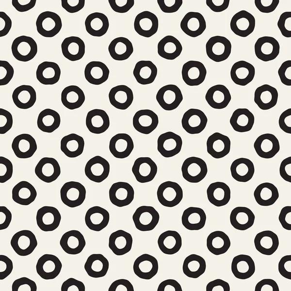Handgezeichnete Schwarz Weiß Tusche Abstrakte Nahtlose Muster Vektor Stilvolle Grunge — Stockvektor