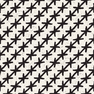 El çizimi, pürüzsüz bir şekil. Siyah beyaz soyut geometrik döşeme arkaplanı. vektör biçiminde karalama çizgisi kafesi