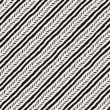 Elle çizilmiş stil seamless modeli. Soyut geometrik döşeme arka plan siyah ve beyaz. Vektör doodle hat kafes