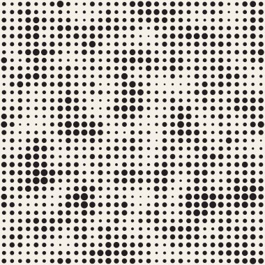 Modern şık noktalı resim doku. Rasgele daireler ile sonsuz arka plan. Vektör Dikişsiz mozaik desen.