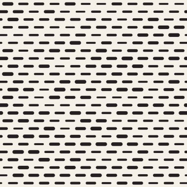 Siyah ve beyaz düzensiz kesik çizgiler desen yuvarlanır. Modern soyut vektör sorunsuz arka plan. Şık kaotik çizgili Mozaik