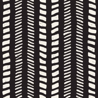 Elle çizilmiş stil seamless modeli. Soyut geometrik döşeme arka plan siyah ve beyaz. Vektör doodle hat kafes
