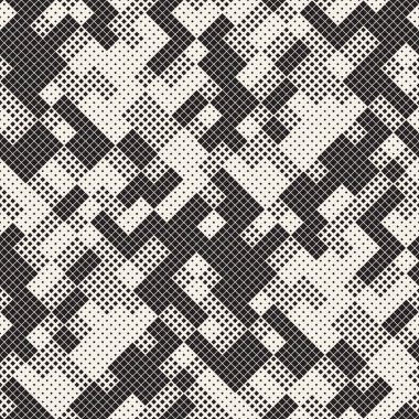 Modern şık noktalı resim doku. Rasgele boyutu kareler sonsuz arka plan. Mozaik desen vektör sorunsuz kareler