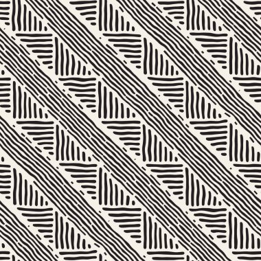 Elle çizilmiş stil etnik seamless modeli. Arka plan siyah ve beyaz fayans soyut geometrik çizgiler.