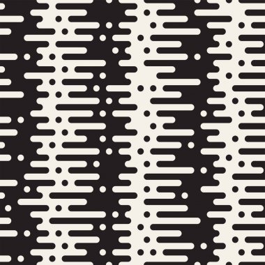 Vektör geometrik noktalar ile seamless modeli. Tek renkli rasgele hattı çizgileri. Yinelenen şık arka plan tasarım kontrast