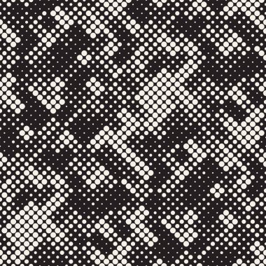 Modern şık noktalı resim doku. Rastgele boyut daireler ile sonsuz arka plan. Vektör Dikişsiz mozaik desen.