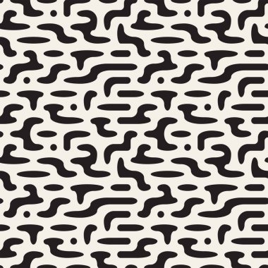 Vektör geometrik noktalar ile seamless modeli. Tek renkli rasgele hattı çizgileri. Yinelenen şık arka plan tasarım kontrast