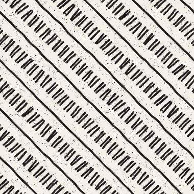 El ile Seamless Modeli hatları çizilmiş. Arka plan serbest fırça darbeleriyle. Siyah ve beyaz doku. Kağıt ambalaj için süsleme.